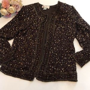 Beaded Jacket Brown Beaded Jacket Brown and Gold Beaded Jacket Wedding